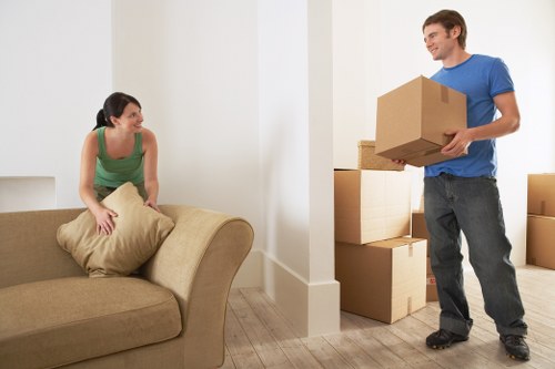 Careful unloading of boxes and furniture at a nearby Westkensington home