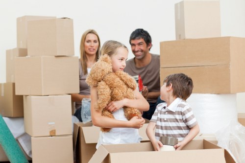 Packing household belongings into a local storage unit in West Kensington